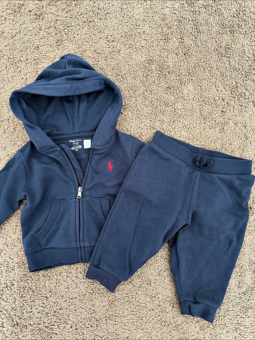 Ralph Lauren Matching Hoodie Jogger Set in Blue Baby 3-6M